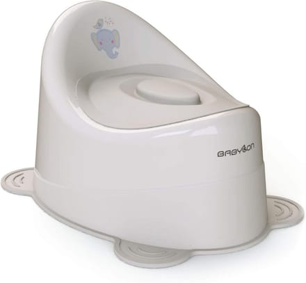 Kinderpotje met Deksel voor Jongens en Meisjes, Antislip, Anatomisch, met Deksel, Grijs