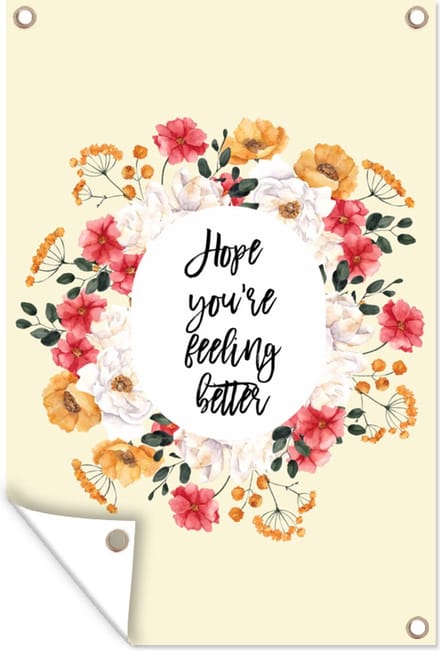 Tuinposters buiten Beterschap - Quotes - Planten - Hope - 60x90 cm - Tuindoek