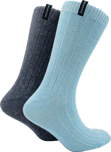 The Sockmaker sokken heren 41-46 - 2-pack Wool Boot - duurzaam - Ribbed - Sky Blue and Indigo
