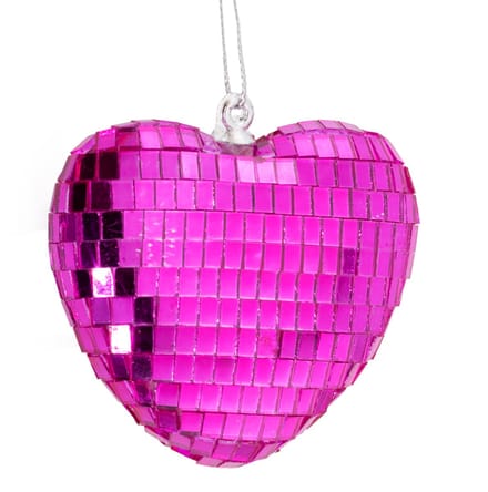 HomeBound by KY | Kersthanger Disco Hart fuchsia | kersthanger | feestdecoratie | disco hart