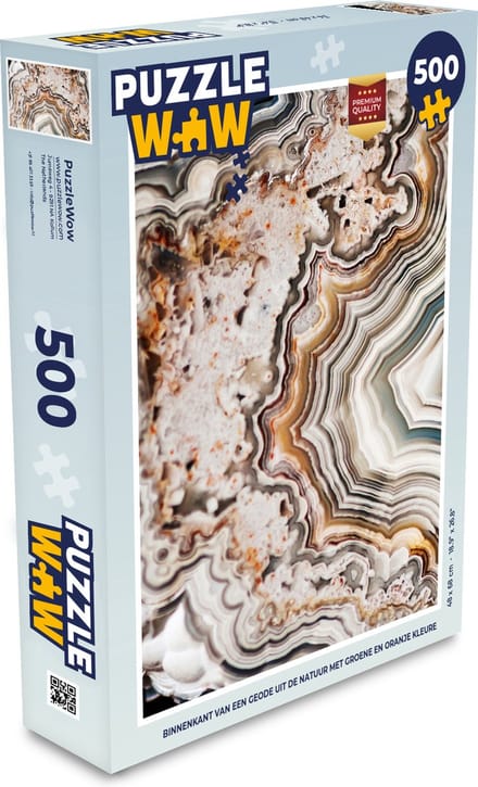Puzzel Edelsteen - Marmer print - Natuur - Abstract - Legpuzzel - Puzzel 500 stukjes
