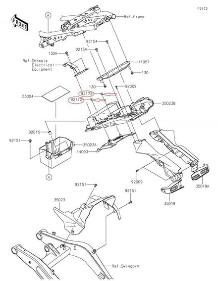 Kruiskopschroef voor motor Kawasaki Ninja 650 2017 tot 2018 92172-0864 Ø5 L10mm Nieuw