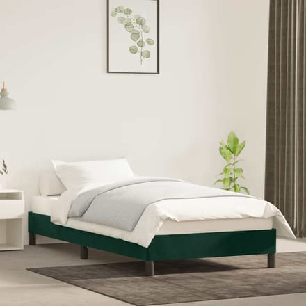vidaXL - Bedframe - zonder - matras - 90x190 - cm - fluweel - donkergroen
