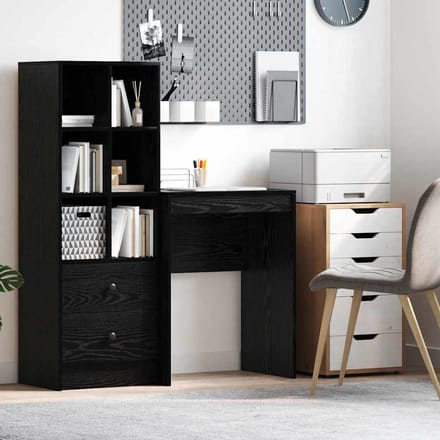 vidaXL - Bureau - Zwart - Eiken - 60 - x - 40 - x - 76 - cm