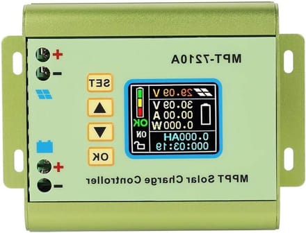 MPPT Solar Controller - Zonnepaneel Lader - Energie Opladen - Innovatieve MPPT Technologie - 13.1x9.6x5.5 cm - Groen