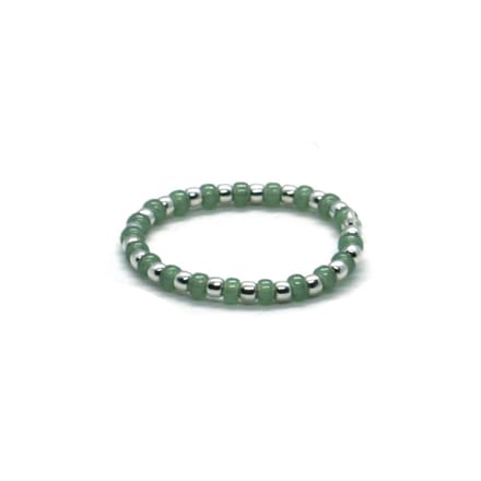 Heaven Eleven - dames - ring - 925 zilver - fijn - groen - 1.5mm - one size fits all