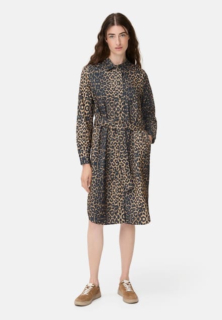 camel active Katoenen jurk met strikceintuur - Maat - Leowomenswear-S