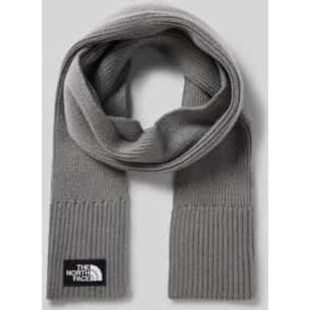 Sjaal in tricotlook met logopatch