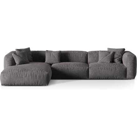 3-zits hoekbank Martina links velvet | Micadoni