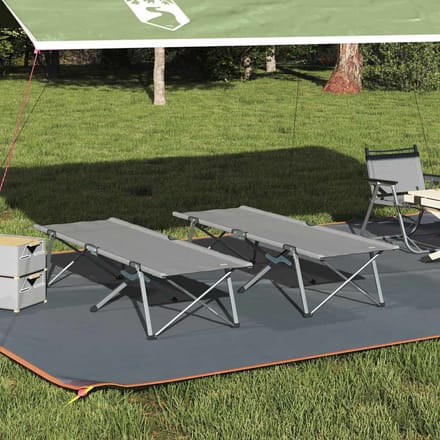 vidaXL - Opvouwbaar - Campingbed - 2 - st - Grijs - 194 - x - 62,5 - x - 42,5 - cm