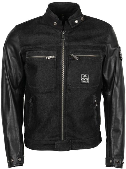 Helstons Winston Canvas Cotton Leren Jas Zwart Zwart - Jas