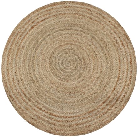 vidaXL - Tapijt - rond - 150 - cm - gevlochten - jute
