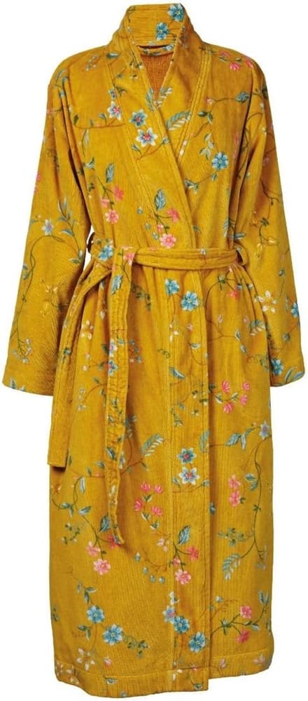 Dames Badjas - Luxe Homewear - Ontspanning Thuis - 100% Katoen - Maat M - Geel