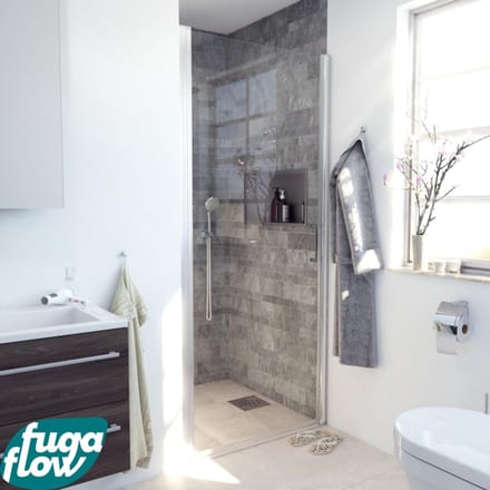 FugaFlow Efficiente Vetro 6211 Douchedeur - 90x200cm - profiel veiligheidsglas - anti kalk - chroom