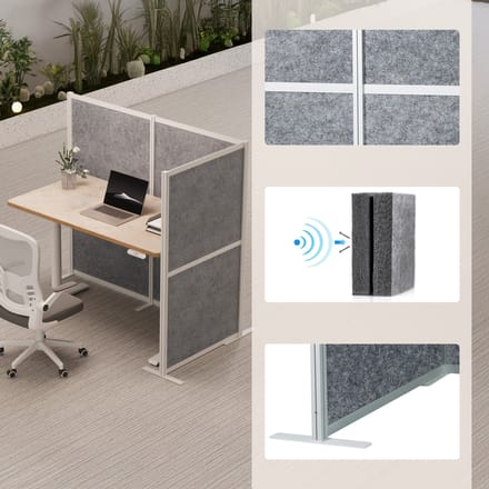 Akoestische scheidingswand / scheidingswand FLEXMIUT MODUL L 167x192 PET grijs hjh OFFICE