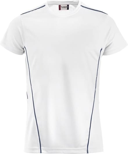 Clique Ice Sport T Wit/Navy maat M
