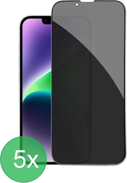 5x Privacy Full Screenprotector Geschikt voor: iPhone 14 Plus Privacy Full Screenprotector 5x - screen protector - volledige glas - bescherming - beschermglas - Anti Spy - ZT Accessoires