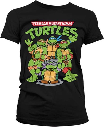 Teenage Mutant Ninja Turtles Dames Tshirt -S- TMNT Group Zwart