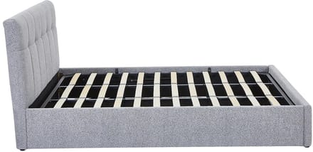 Vente-unique Bed met opbergruimte stof grijs 180 x 200 cm (Super King Size Bed)