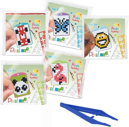 Pixelhobby Sleutelhangers - 5 st + 1 Pincet