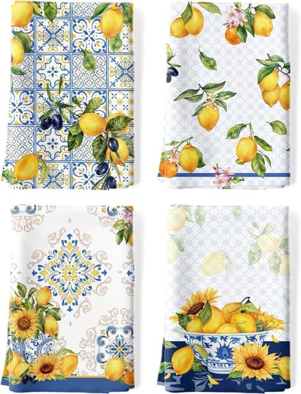 Set van 4 Katoenen Keukentheedoeken 48 x 70 cm - Sneldrogend en Multifunctioneel