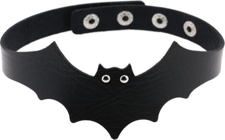 Halloween Choker Vleermuis - Collier - Zwart - 39 cm - 1 stuks