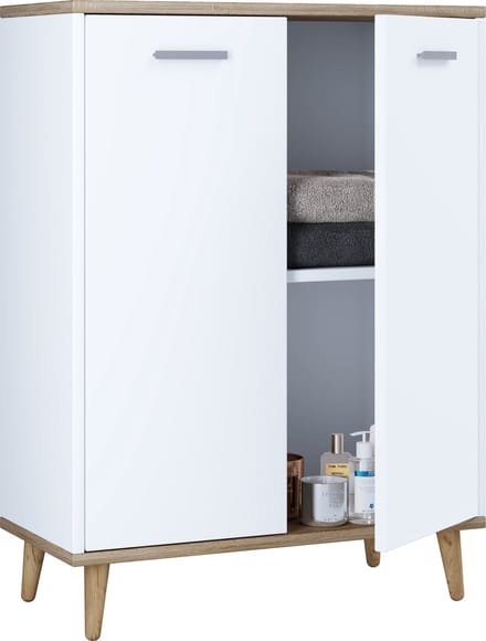 Houten ladekast dressoir highboard dressoirkast Lindas draaideuren