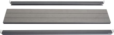 Eindset voor WPC privacyscherm Sarthe, eindprofiel windscherm, WPC paal ~ 90cm, grijs