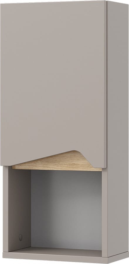 Vicco Marelle Badkamerkast – 30 x 67 cm met deur en open vak Grijs