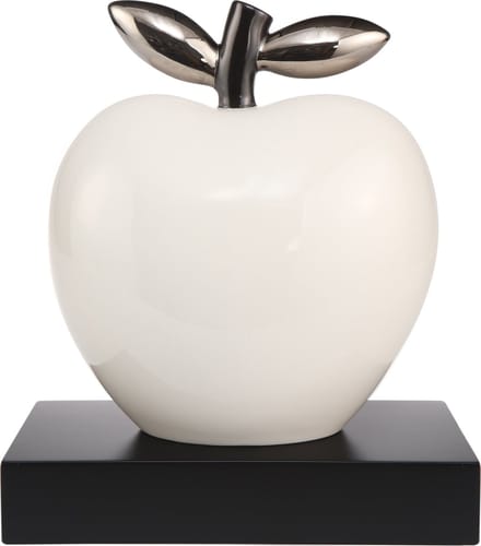 Goebel - Studio 8 | Decoratief beeld / figuur Appel - Silver Lining | Porselein - 28cm - Limited Edition - met platina