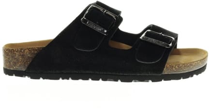Bionaturo Zwarte Nubuck Tweeband Slipper maat 44