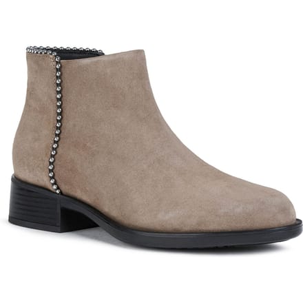 Geox Resia Suède Dames Laarzen In Donker Beige