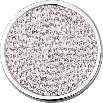 Quiges - Munthouder Munt 33mm RVS met Zirkonia Wit - EPR073