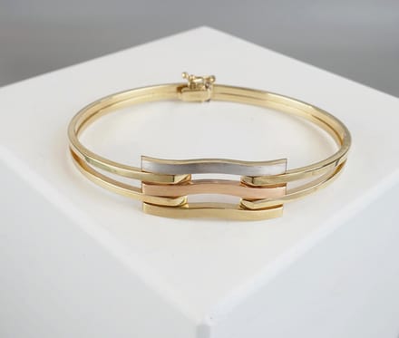 Christian gouden tricolor bangle
