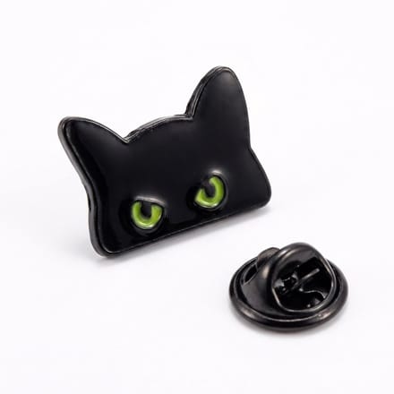 Charmante Zwarte Kattenbroche – Minimalistische Emaille Pin