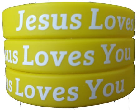 Siliconen Armband - Jesus Loves You - Geel