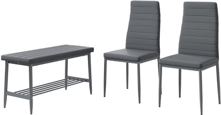 Vicco Grand Bank en stoel – 85 x 46.5 cm 3-delige set Grijs