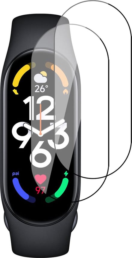 Screenprotector geschikt voor Xiaomi Mi Band 7 - PET Glasfolie Full Screen Protector - 2 Stuks