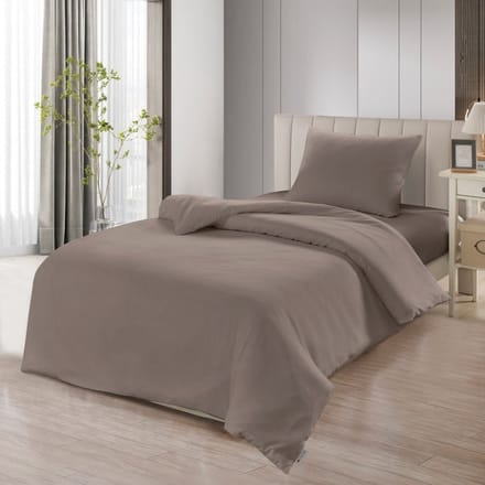 Lavella Sade Dekbedovertrek Set 4-delig - Bruin - 240x220cm