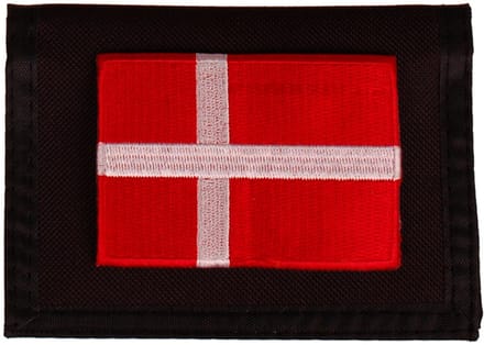 Portemonnee zwart 14x10cm - Vlag Denemarken - 8x6cm