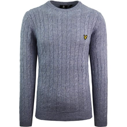 Lyle & Scott Snoergebreide Heren Blauwe Trui