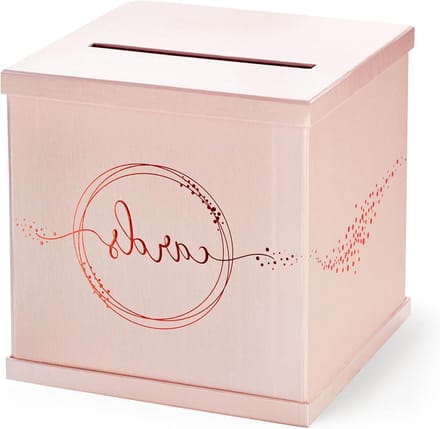 Geschenkdoos Kaarten - Geld Box - Feestelijke Ontvangst - Grote Formaat - 25x25 cm - Roze Goud