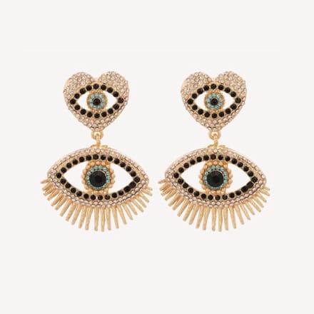 Margot Bardot Mae Eye Pearl Oorbellen Gold