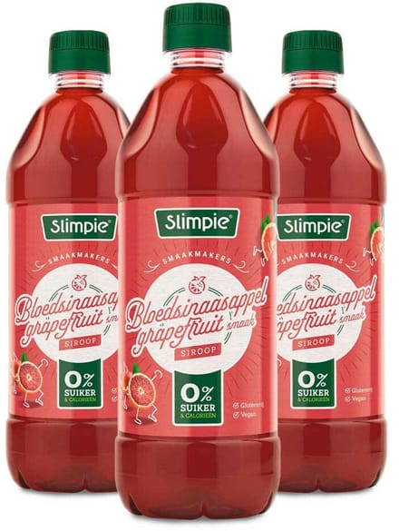 Slimpie Siroop Bloedsinaasappel Grapefruit - 3 x 650 ml - Voordeelverpakking