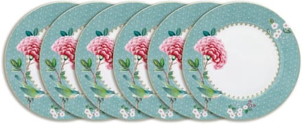 Pip Studio Blushing Birds Borden - Ontbijtborden - Bordenset - Servies set van 6 - 21cm