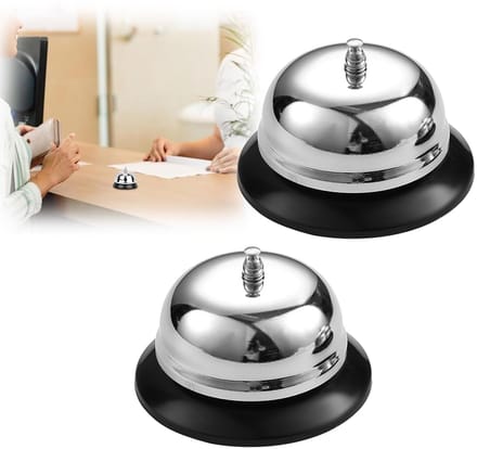 Dailygoods- Bedieningsbel Verchroomd - Set van 2 - Antislipvoet