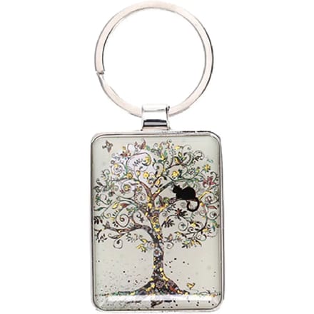 Rechthoekige sleutelhanger Kiub Bug Art Chat Arbre de Vie