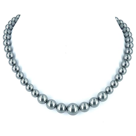 KAYEE - Parelketting van Swarovski parels - donkergrijs - 45cm
