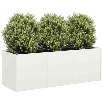 vidaXL - Plantenbak - 120x40x40 - cm - koudgewalst - staal - wit