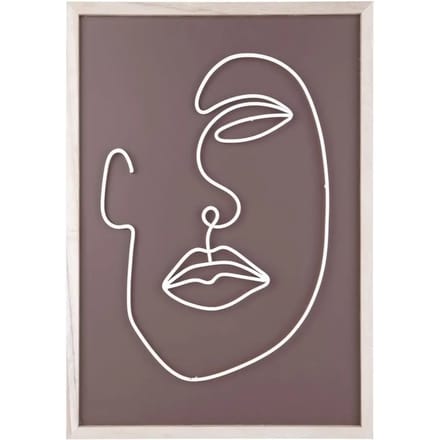 Present Time Muurkunst Line Drawing - Medium - 27x38x1,5cm - Modern